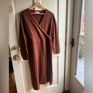 TWOTHIRDS Wool Cashmere Blend Cinnamon Sweater Dress